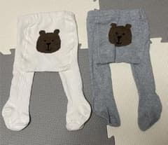 くまタイツ　GAP白 グレー 2点セットのサムネイル