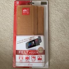 【新品】フェルト ポーチ for Nintendo Switch ベージュのサムネイル