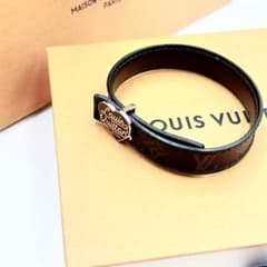 LOUIS VUITTON ルイヴィトン LV Heart Reversible Bracelet M8041 LVハート モノグラムリバーシブルレザーブレスレット ブラック ルイヴィトン LVハート モノグラムリバーシブルレザーブレスレット