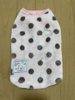 PET'S REPUBLIC 犬用冬服 ドット柄 ボアフリース ピンク３号のサムネイル