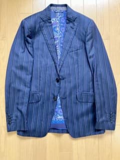 ETRO ペイズリー裏地 ストライプジャケット 44 - メルカリ