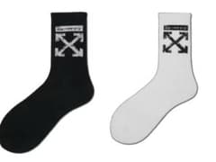 Off-White ソックス ブラック ホワイト 2足セット - メルカリ