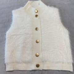 ファーベスト ジレ レディースベスト モコモコ フェイクファー ニット 韓国服のサムネイル