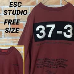 ESC STUDIO スウェット トレーナー デカロゴ 刺繍 ワッペン プリント