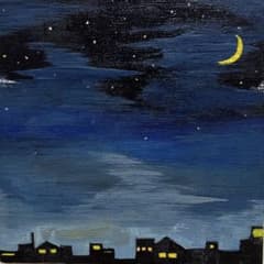 アクリル画 原画 夜空 風景画 - メルカリ