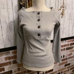【超美品】Heather グレー リブニットのサムネイル