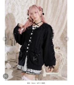 NOEMIE ノエミー ビジューリボン カーディガン ブラックのサムネイル