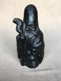 Fukurokuju (one of the Seven Lucky Gods), Figurine, Auspicious Item, Amulet, Ceramic, Antique, Art Piece