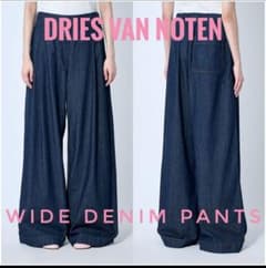 DRIES VAN NOTEN デニムワイドイージーパンツ S 新品 インディゴ DRIES VAN NOTEN デニムワイドイージーパンツ S 新品 インディゴ
