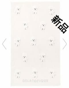 ジェラートピケ　モチーフジャガードマルチカバー　　オフホワイトビションフリーゼ ジェラートピケ gelato pique 【Sleep】モチーフジャガードマルチ