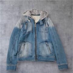ZARA ザラ デニムフード付き デニムジャケット XL ZARA ザラ フード付き デニム ジャケット ジップアップ パーカー M
