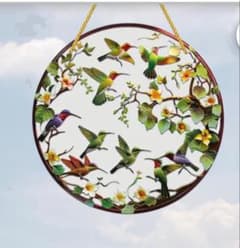 壁飾り　花鳥　和室　 ハチドリ　 壁掛けインテリア　円形　和モダン　壁アート