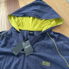 HUGO BOSS フード付きパーカー ネイビー/ピスタチオ L タグ付 新品 