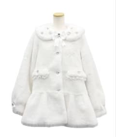 キラキラビジュー襟デザインファーコート アウター 夢展望 dearmylove