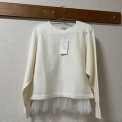 green label relaxing 長袖ニットチュールキャミ付（タグ付き）のサムネイル