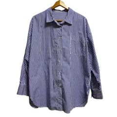ブランド不明 美品 青と白のストライプシャツ XLのサムネイル
