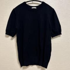 GU 半袖ニット ブラック クルーネック Sのサムネイル