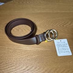 ブラウン 合成皮革 ベルト シルバー金具のサムネイル