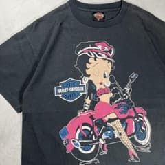 墨黒 激レア ハーレーダビッドソン ブルーエンブレム ベティ・ブープ 