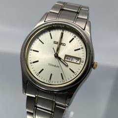 新品電池/稼働 SEIKO TITANIUM デイデイト 7N43-9100 - メルカリ