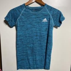 adidas トレーニングウェア 半袖 ブルー Mサイズのサムネイル