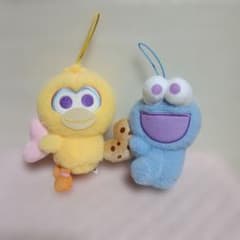 セサミストリート　ハートだっこマスコット＊ビッグバード・クッキーモンスター