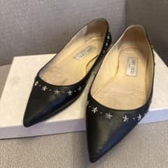 JIMMY CHOO flat shoes, black, size 25cm
