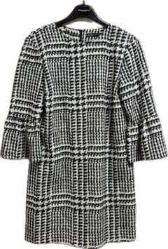 【ZARA】白黒チェック柄ミニワンピースのサムネイル
