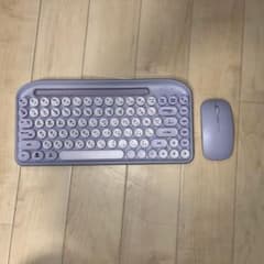 Bluetoothキーボード＆マウスセット レトロデザイン 丸型キー ワイヤレスのサムネイル