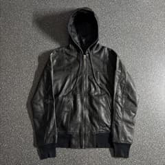 00s darkwear leather jacket hoodie opium - メルカリ