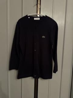 LACOSTE ラコステ　クルーネックカーディガン　濃紺　34