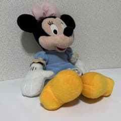 ミニーマウス ぬいぐるみ レトロ 水色 約30cm