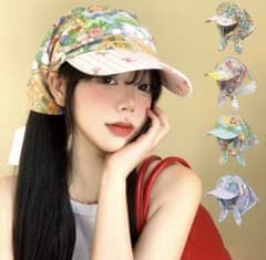 花柄　2in1帽子＆ヘッドスカーフのサムネイル