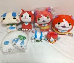요괴 워치 지바냥 코마씨 봉제인형 쿠션 정리 판매 세트