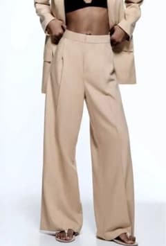 ZARA FULL LENGTH プリーツ パンツ Sのサムネイル