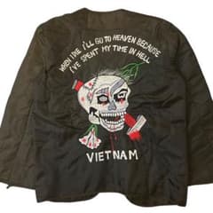 スーベニアジャケット キルティングライナー スカル ベトジャン 刺繍