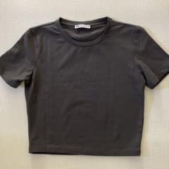 ZARA ダークグレー クロップド Tシャツのサムネイル