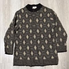 TRUSSARDI ハーフジップ ニット セーター 総柄 42のサムネイル