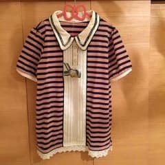 新品⭐️ボーダーXレースシャツのサムネイル