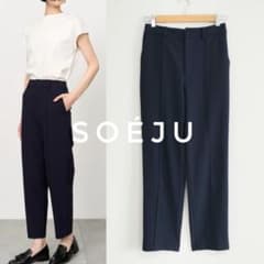 美品 SOÉJU コンフォートファインセンターシームパンツ ネイビー M