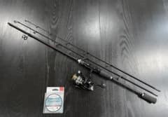 ダブルセット2ピーススピニングロッド（180㌢穂先二本付)リール２台&ライン付き 釣りセット2ピーススピニングロッド（180㌢穂先二本付)2000番ライン