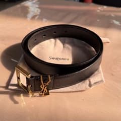 YSL SAINT LAURENT ブラックレザーベルト 新品のサムネイル