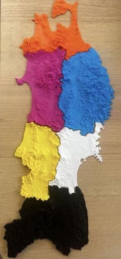 [Learn Japan Map by Touching] 3D Printed Diorama of Japanese Terrain (Sold Individually)