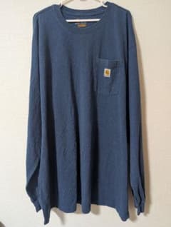 Carhartt ポケット長袖Tシャツ 2XL TALL デニムヘザーゆるだぼのサムネイル