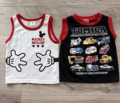 ♡ミッキー&トミカ タンクトップ 2枚セット 90♡のサムネイル