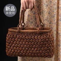 Thumbnail of 山葡萄 カゴ かごバッグ 手作り六角花結び編み 蔓 バック かご 巾着