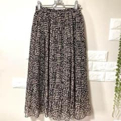 ヒョウ柄 レディース プリーツ ブラウン スカート M