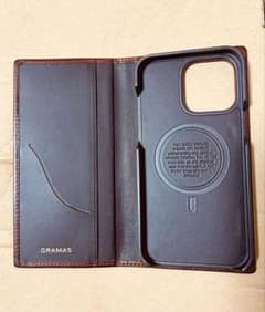 GRAMAS iPhone用 手帳型レザーケース ブラウンのサムネイル