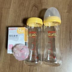 Pigeon ピジョン　哺乳瓶　240ml ガラス　乳首　LLのサムネイル