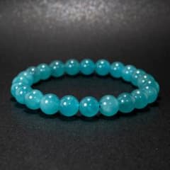極美 氷河の青 アイスアマゾナイト 8mm ブレスレット 16cm 浄化/946 